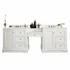 James Martin Vanities De Soto 94in Double Vanity Set, Bright White w/ 3 CM White Zeus Quartz Top 825-V94-BW-DU-WZ